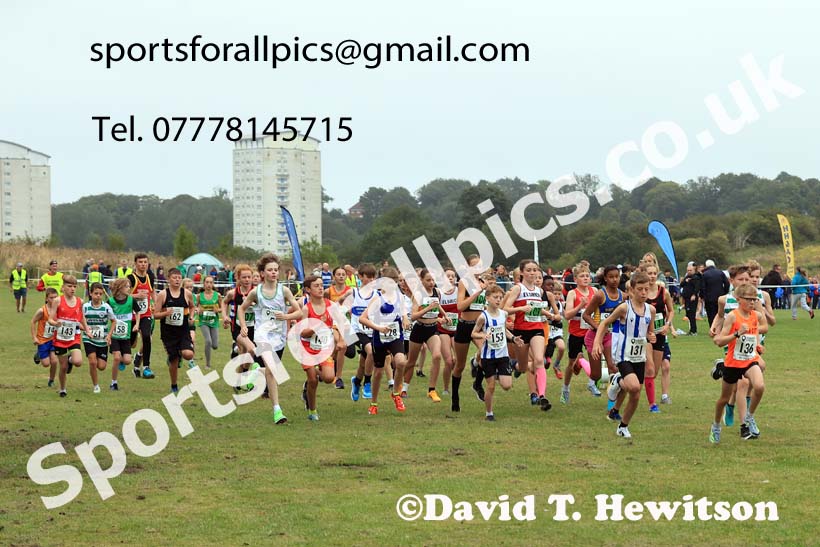 Boys and Girls Under-13s, 2024 Sunderland XC Relays.  Photo: David T. Hewitson/Sports for All Pics